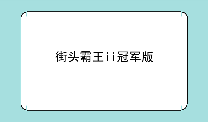 街头霸王ii冠军版
