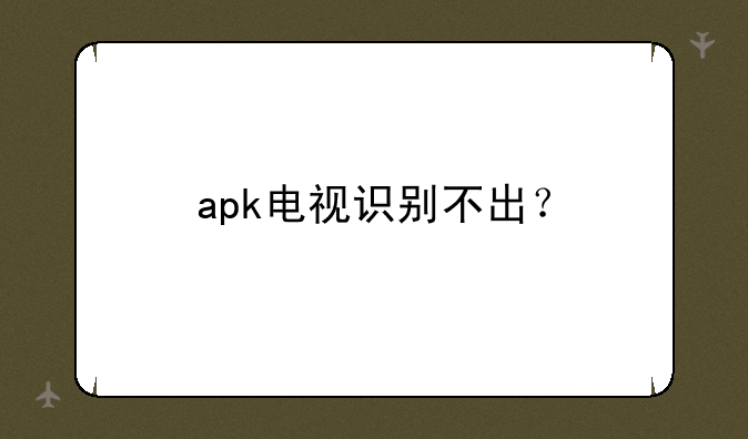 apk电视识别不出？
