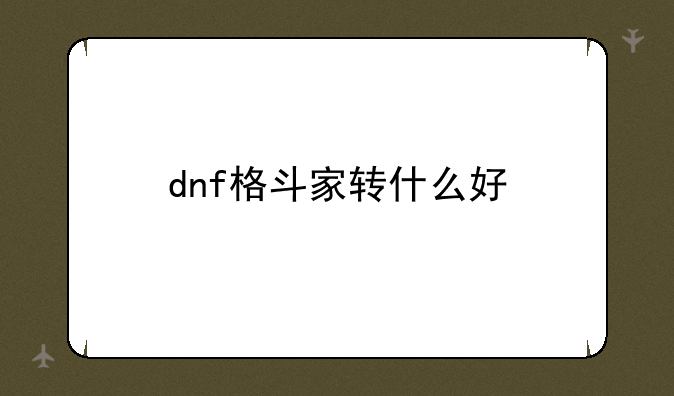 dnf格斗家转什么好