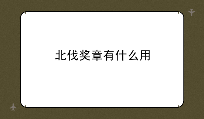 北伐奖章有什么用