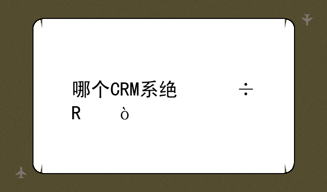 哪个CRM系统好用？