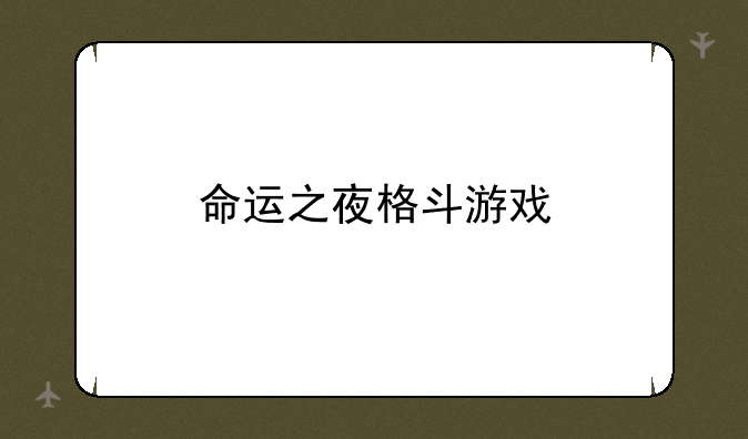 命运之夜格斗游戏