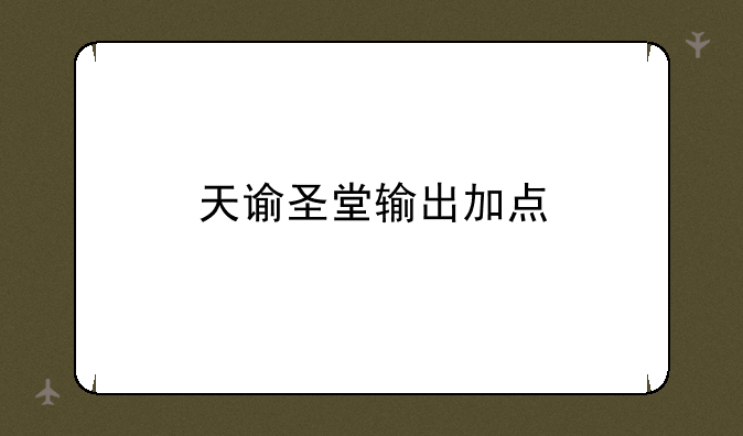 天谕圣堂输出加点