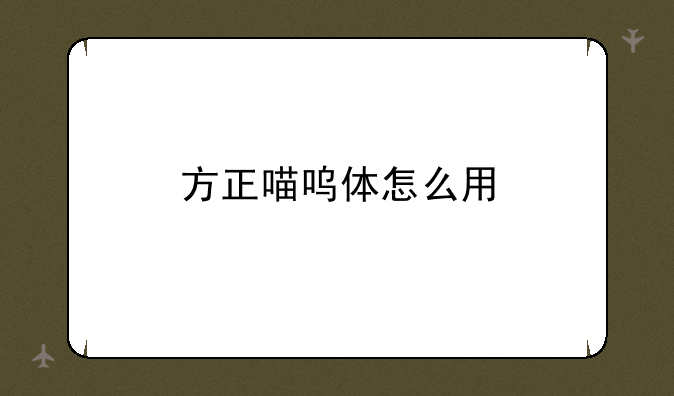 方正喵呜体怎么用