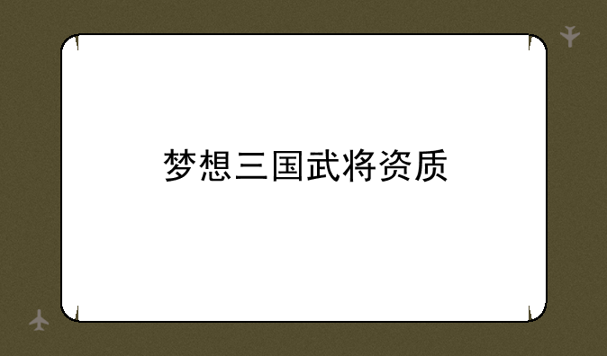 梦想三国武将资质