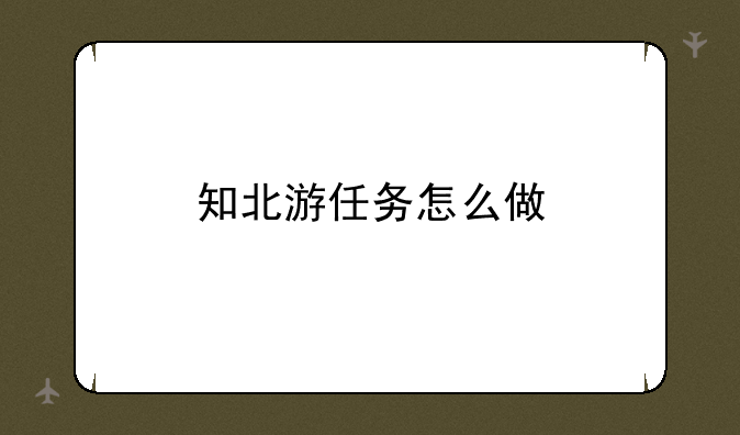 知北游任务怎么做