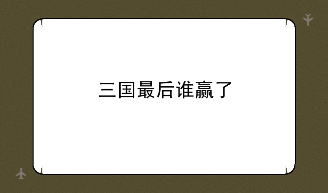 三国最后谁赢了