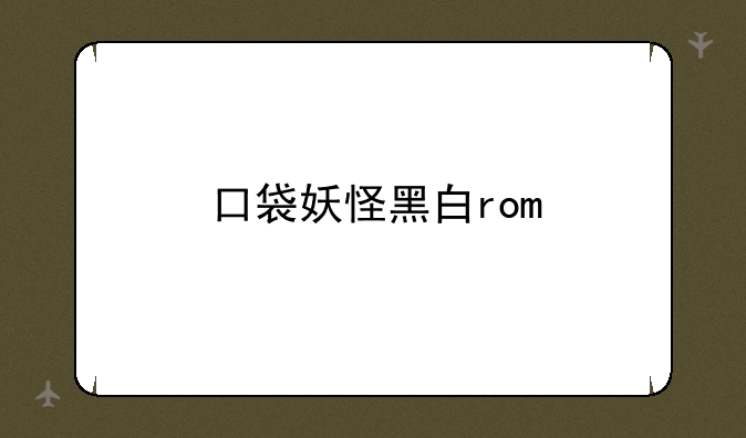 口袋妖怪黑白rom
