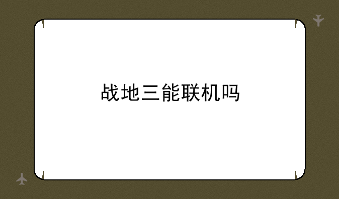 战地三能联机吗