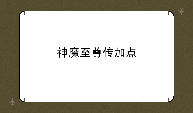 神魔至尊传加点