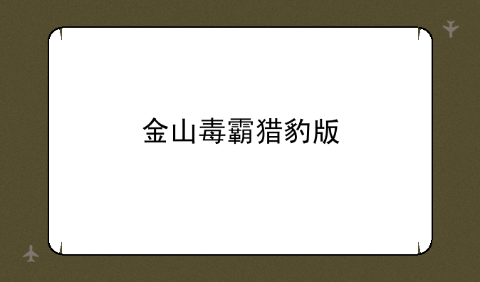 金山毒霸猎豹版