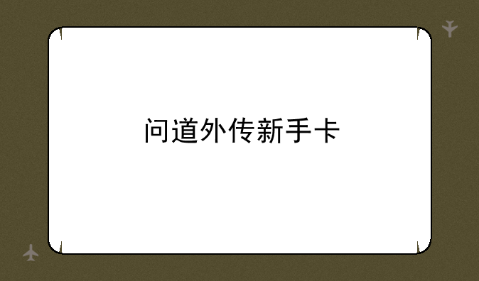 问道外传新手卡