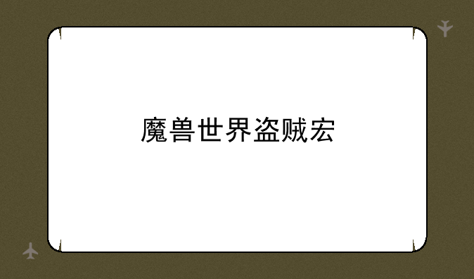 魔兽世界盗贼宏