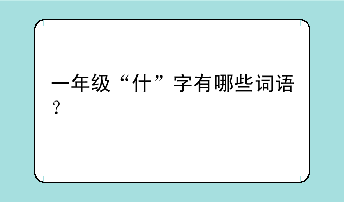 一年级“什”字有哪些词语？