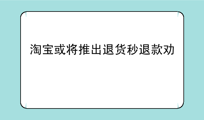 淘宝或将推出退货秒退款功能