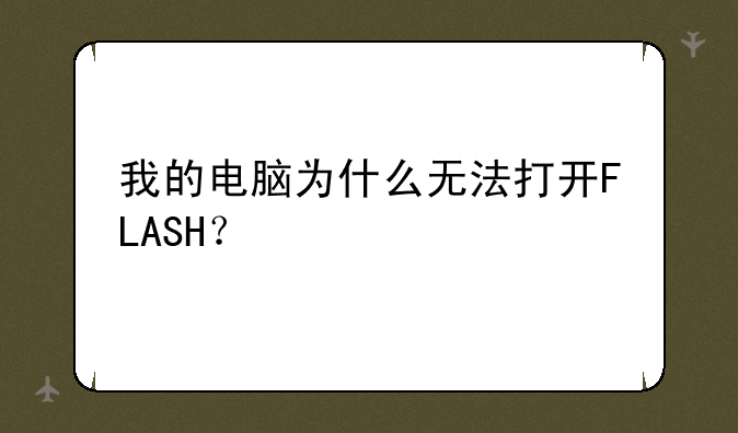 我的电脑为什么无法打开FLASH？