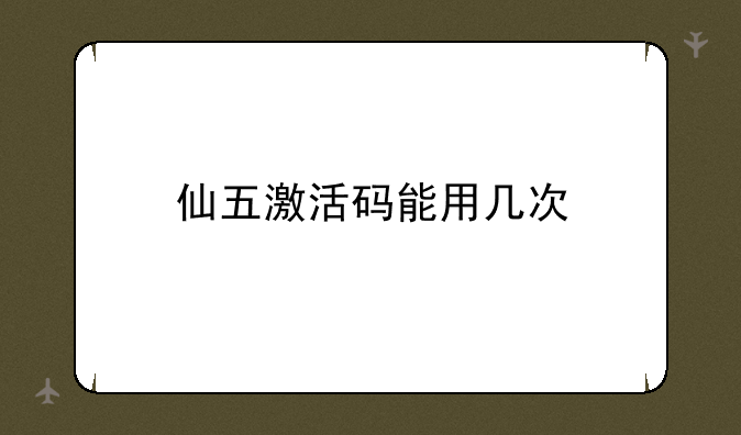 仙五激活码能用几次