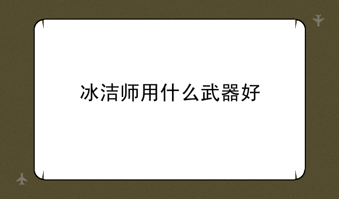 冰洁师用什么武器好