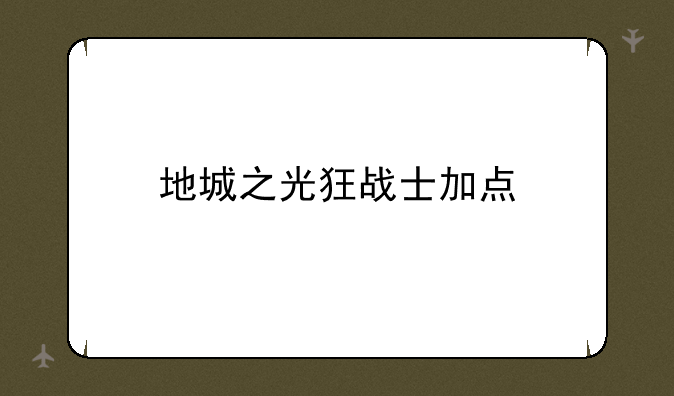 地城之光狂战士加点