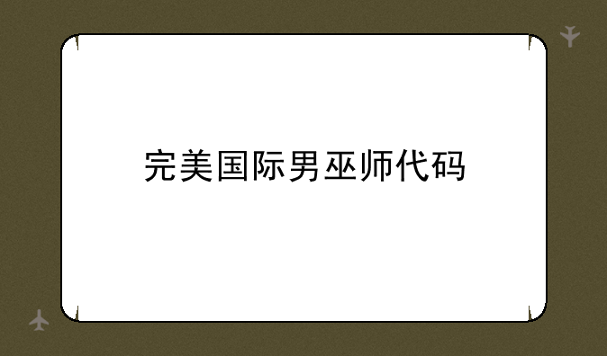 完美国际男巫师代码