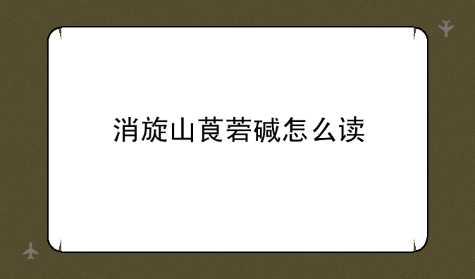 消旋山莨菪碱怎么读