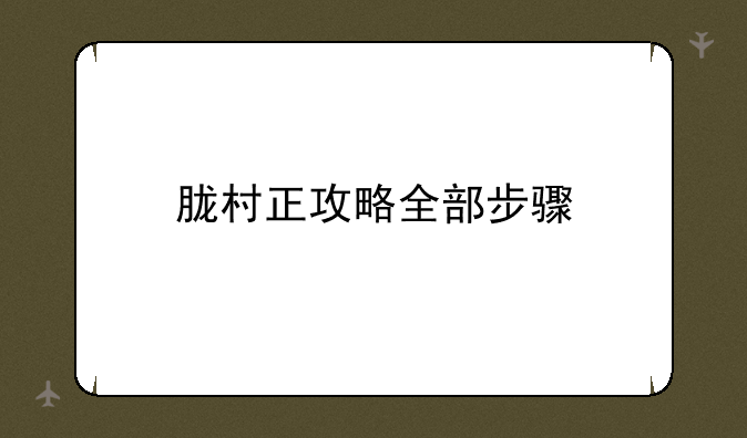 胧村正攻略全部步骤