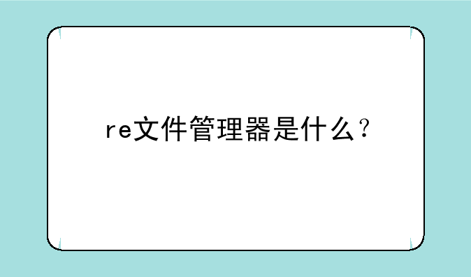 re文件管理器是什么？