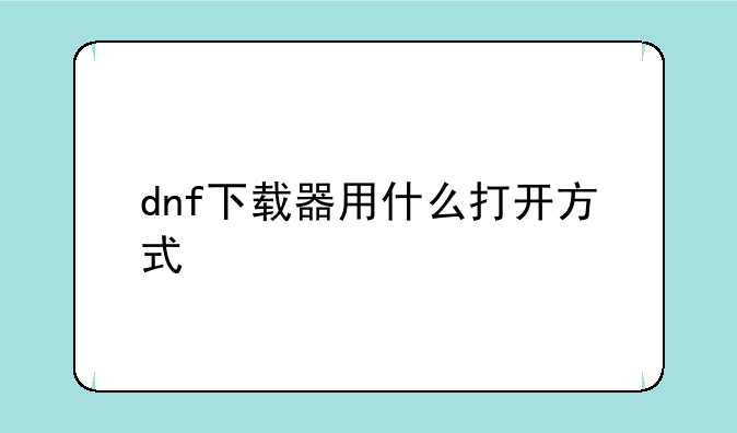 dnf下载器用什么打开方式