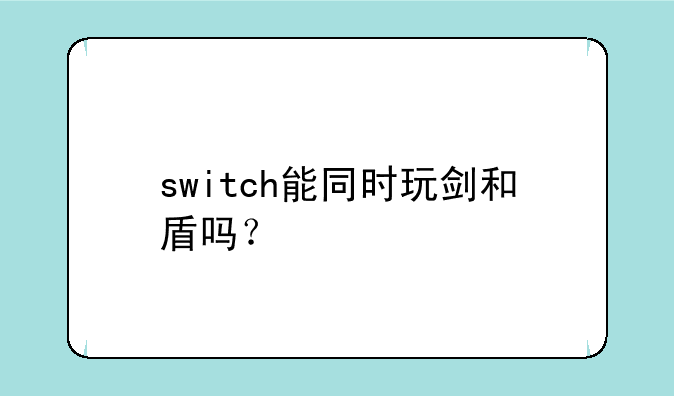 switch能同时玩剑和盾吗？