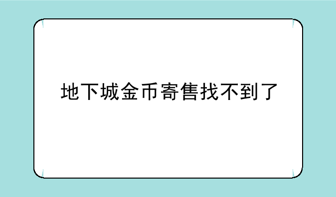 地下城金币寄售找不到了