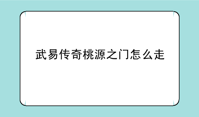 武易传奇桃源之门怎么走