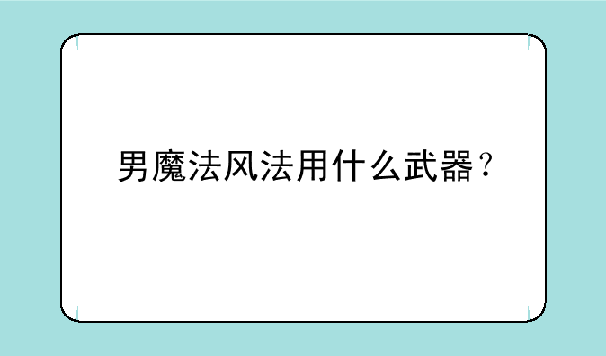 男魔法风法用什么武器？