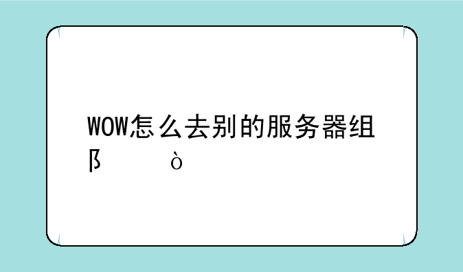 WOW怎么去别的服务器组队？