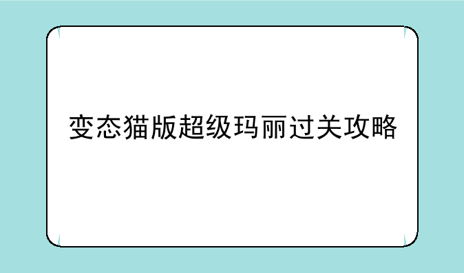变态猫版超级玛丽过关攻略