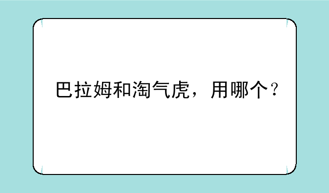 巴拉姆和淘气虎，用哪个？