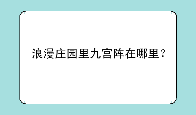 浪漫庄园里九宫阵在哪里？
