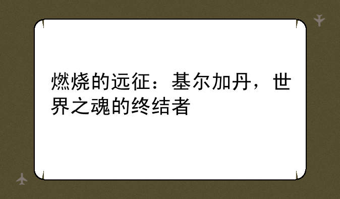 燃烧的远征：基尔加丹，世界之魂的终结者