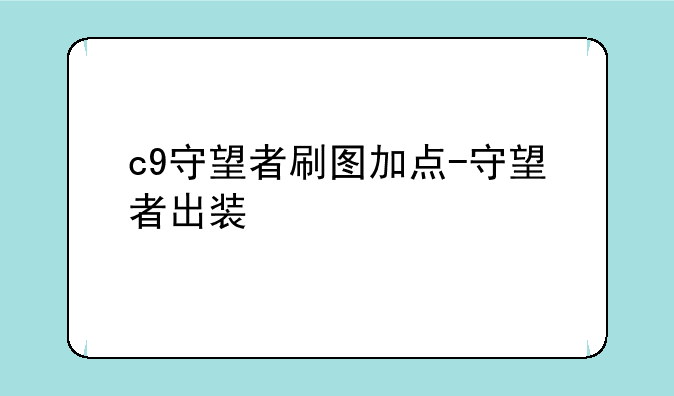 c9守望者刷图加点-守望者出装