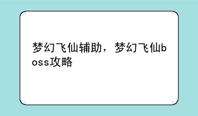 梦幻飞仙辅助，梦幻飞仙boss攻略