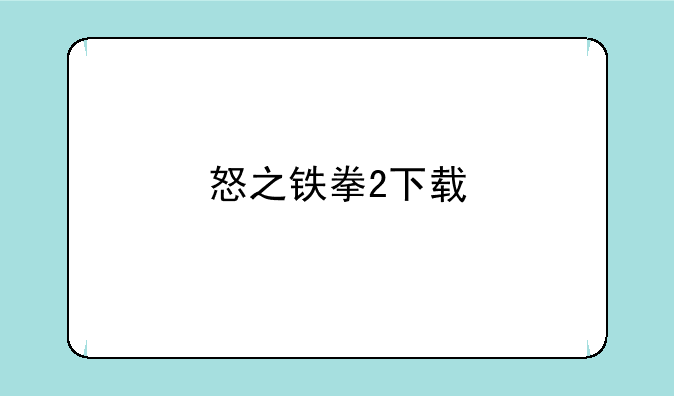 怒之铁拳2下载